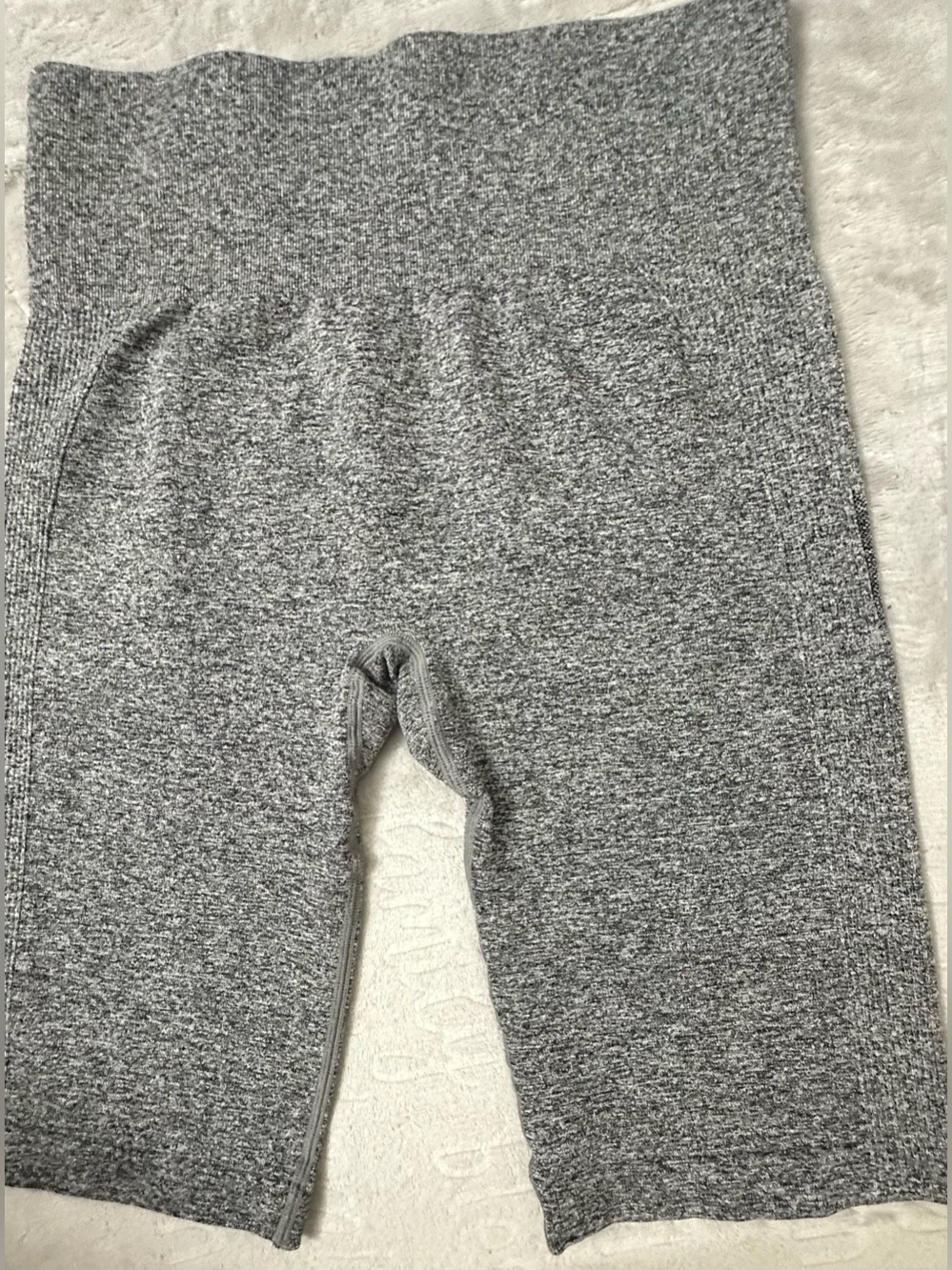 Women Heathered Gray Seamless High Waisted Bikers Shorts - Size XLarge